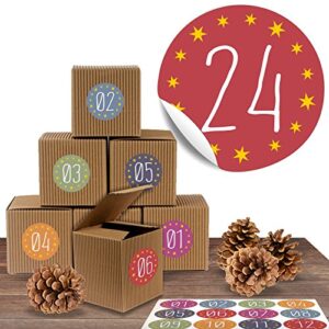 Adventskalender-Set mit 24 rustikalen Boxen
