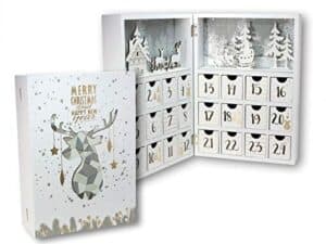 Spetebo Holz Adventskalender Buch mit 24 Boxen