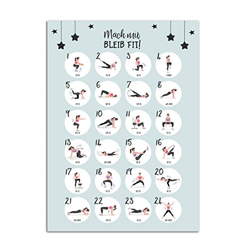 Fitness Adventskalender, Fitness, Frauen, to go, Papier Adventskalender